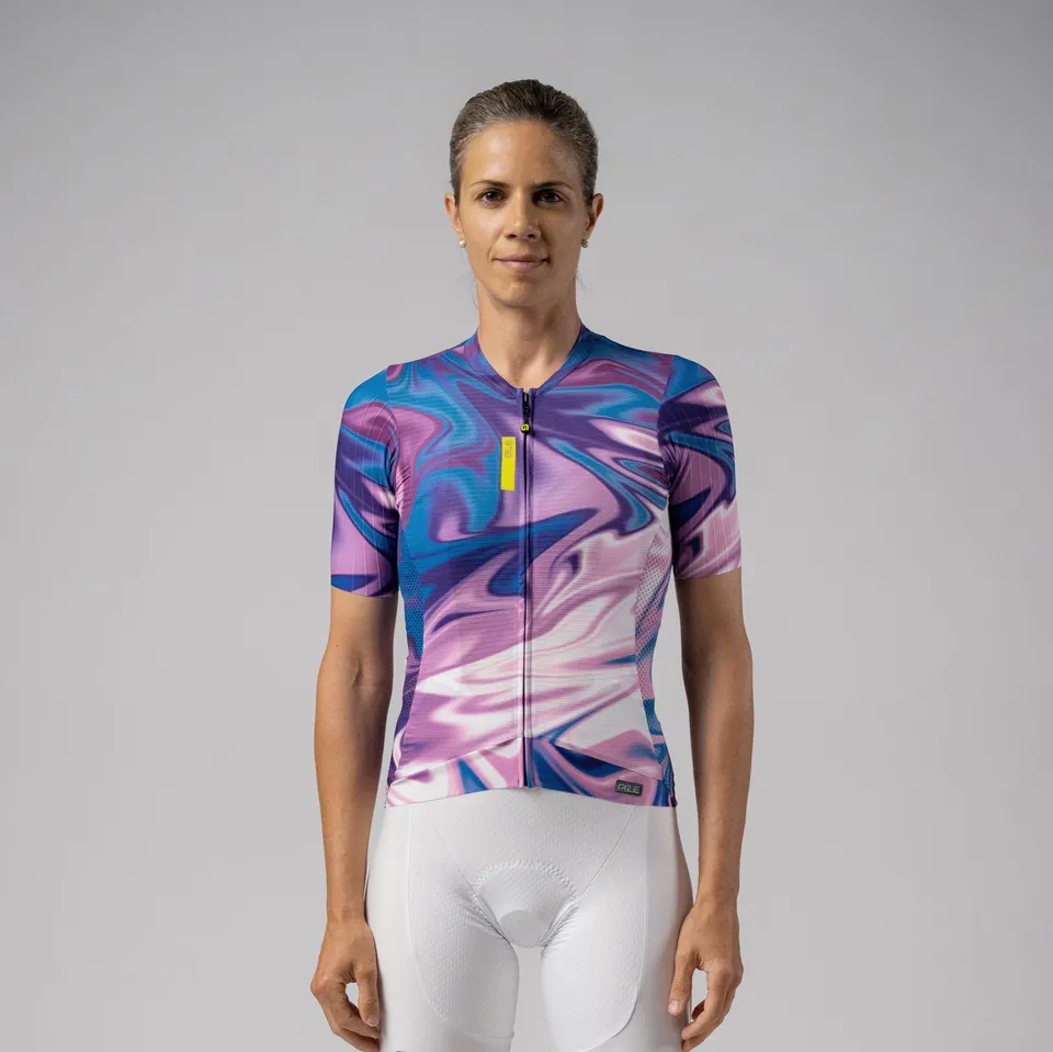 al-cycling-maglia-manica-corta-donna-smoothie-jersey-ultraleggero-con-body-mappi image 1