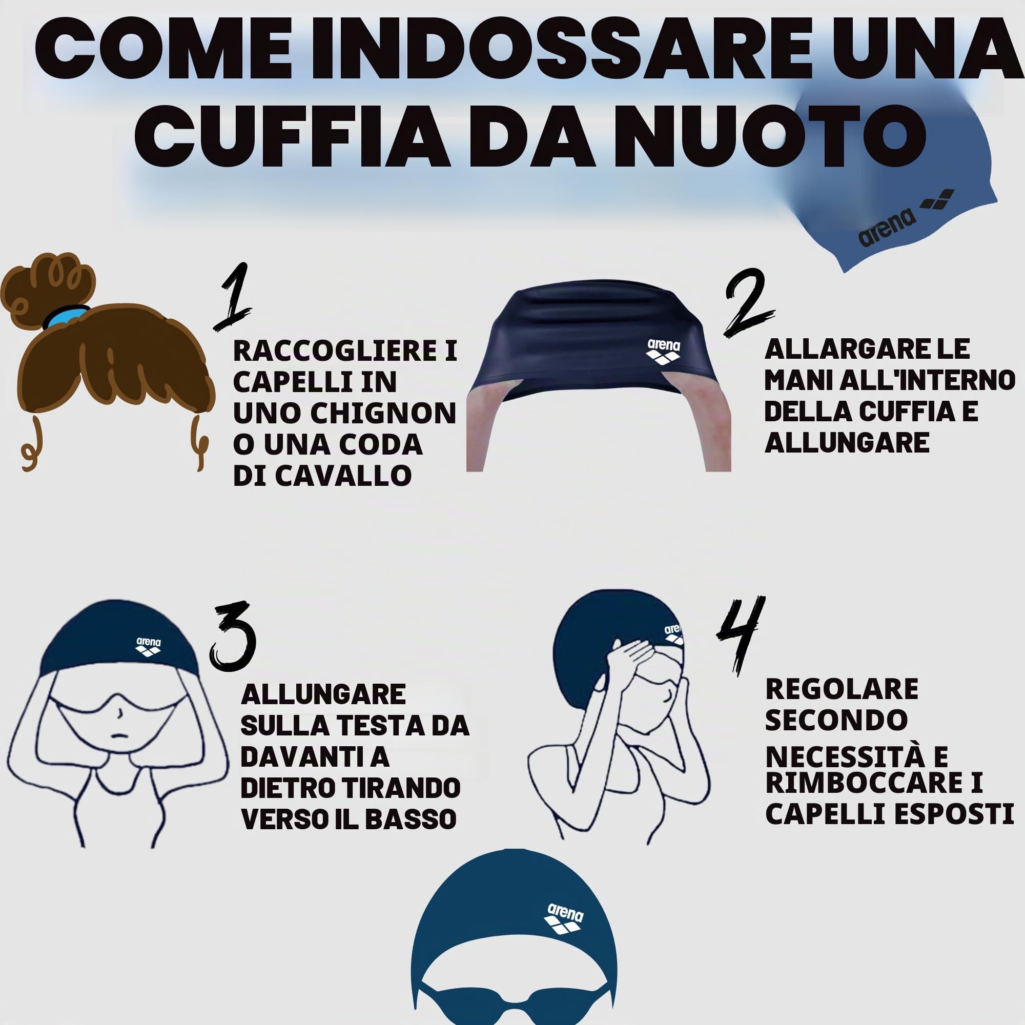 arena-silicone-classico-cuffia-da-nuoto-in-silicone-unisex-per-piscina-e-mare image 5