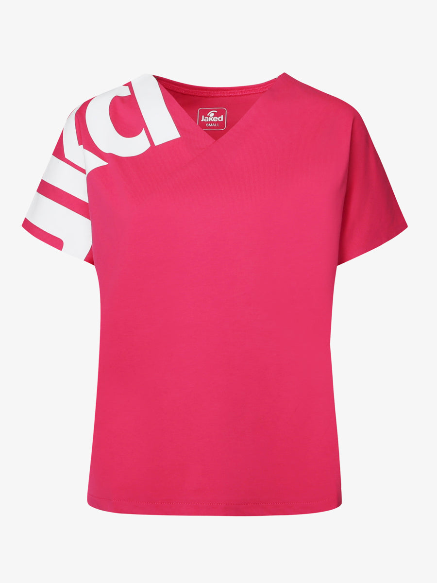 t-shirt-donna-jaked-manhattan-a-manica-corta-jersey-di-cotone-con-scollo-a-v-e-t image 2